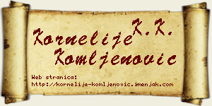 Kornelije Komljenović vizit kartica
